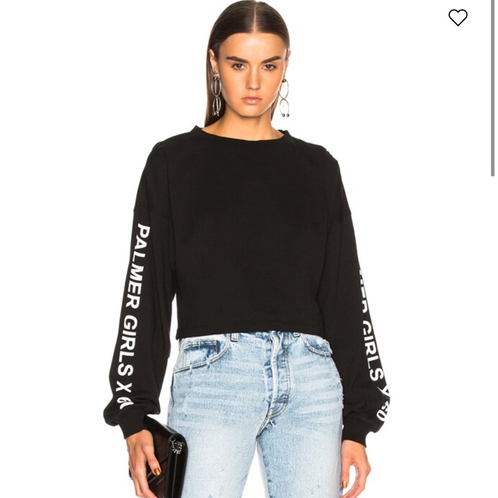 Palmer Girls x Miss Sixty Long Sleeve Crop Tee in Black